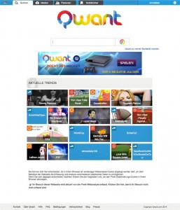 QWANT - Suchmaschine, die keine Nutzerdaten sammelt. Grafik: Screenshot