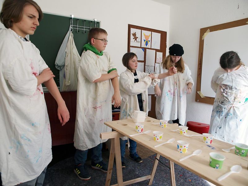 Ausdrucksmalen - Einstimmung | Bild: A. Bubrowski/CJD Oberurff