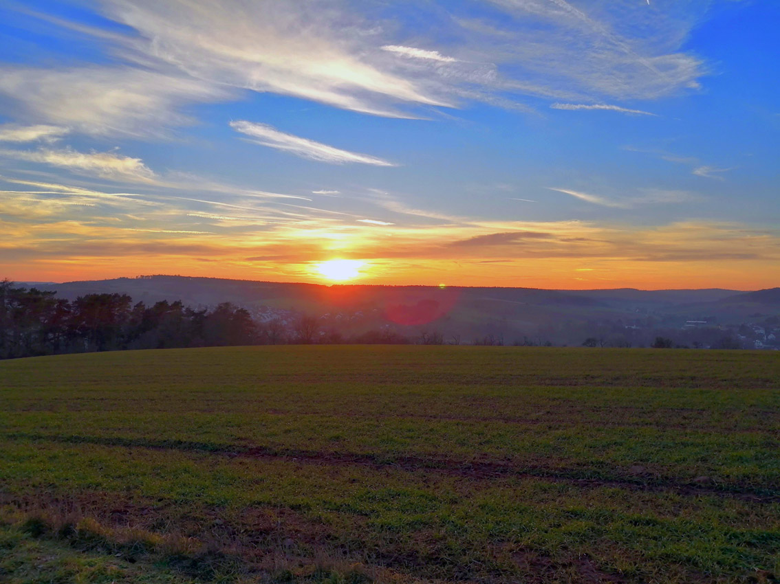 Sonnenuntergang über Gemünden | Foto: Dennis Ruhwedel/CJD Oberurff