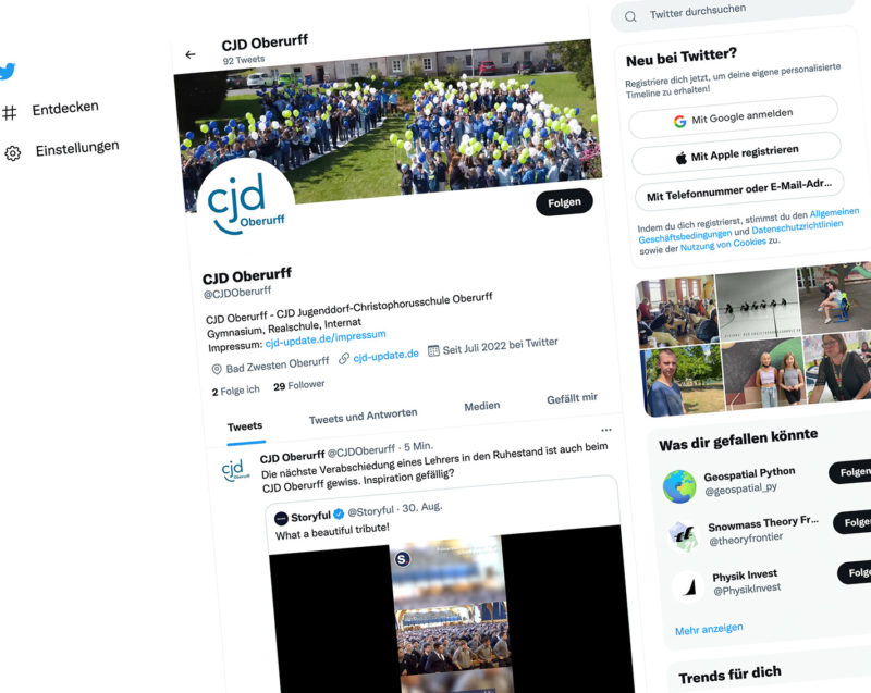 Twitter-Accout des CJD-Oberurff